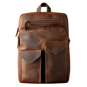 Men's Handmade Crazy Horse Leather Backpack