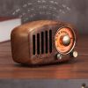 R919 Portable FM Radio With 5.0 BT Speaker; Walnut Wooden FM Radio With Old Fashioned Classic Style; Strong Bass Enhancement; Loud Volume