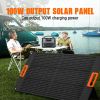 100W Portable Solar Panel Charger Monocrystalline Foldable Solar Panel Kit ;  20V Foldable Solar Panel with Adjustable Kickstand;  Solar Charger for P