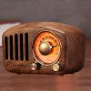 R919 Portable FM Radio With 5.0 BT Speaker; Walnut Wooden FM Radio With Old Fashioned Classic Style; Strong Bass Enhancement; Loud Volume