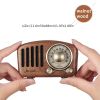 R919 Portable FM Radio With 5.0 BT Speaker; Walnut Wooden FM Radio With Old Fashioned Classic Style; Strong Bass Enhancement; Loud Volume