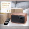 Wireless Wooden Portable Bluetooth Speaker Subwoofer with FM Radio Alarm Clock Caixa De Som Remote Control Altavoces Speaker