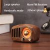 R919 Portable FM Radio With 5.0 BT Speaker; Walnut Wooden FM Radio With Old Fashioned Classic Style; Strong Bass Enhancement; Loud Volume