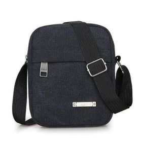 Shoulder Messenger Bag Casual Canvas Bag Men (Color: Black)