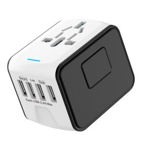 Travel Multifunctional 4 Charging Dock USB Converter (Option: White and black-EU)