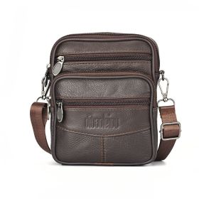 New Men's Waist Bag Multi-functional Shoulder Messenger Bag Can Wear Mobile Phone Belt Pouch (Option: Dark Brown)