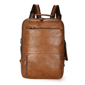 Men's Bag Fashion Computer Backpack (Color: Khaki)