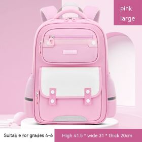 Schoolbag British Style Large Capacity Portable Burden Alleviation (Option: Pink Large Sized)