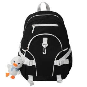 Large Capacity Student Backpack Stylish And Simple (Option: Black-Single Bag)