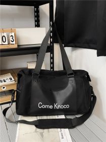 Gym Bag Men's And Women's Fashion Street Fashion Portable Shoulder Bag (Option: Black-43 × 20 × 26)