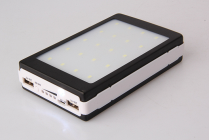 Aluminum Alloy Camping Lamp Solar Power Bank Material (Option: Black-10000MAh-1PC)