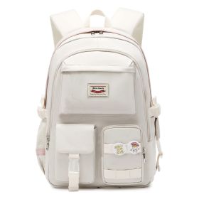 Student Schoolbag Large Capacity Computer Backpack (Option: Milky White)