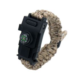 Outdoor Umbrella Rope Knife Camping Bracelet For Survival (Color: Earth camouflage)