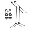 5 Core Foldable Tripod Microphone Stand - Universal Mic Mount and Height Adjustable from 36 to 65 Inch High w/ Extending Telescoping Boom Arm Up to 30