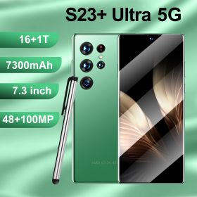 Hot Sale Brand New Smart Cell Phone S23+ Ultra Dual Nano SIM Android Version Ready In Stock (Color: Green)