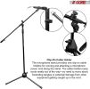 5 Core Foldable Tripod Microphone Stand - Universal Mic Mount and Height Adjustable from 36 to 65 Inch High w/ Extending Telescoping Boom Arm Up to 30