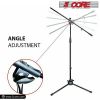 5 Core Foldable Tripod Microphone Stand - Universal Mic Mount and Height Adjustable from 36 to 65 Inch High w/ Extending Telescoping Boom Arm Up to 30