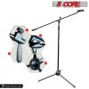 5 Core Foldable Tripod Microphone Stand - Universal Mic Mount and Height Adjustable from 36 to 65 Inch High w/ Extending Telescoping Boom Arm Up to 30