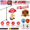 5 Core Foldable Tripod Microphone Stand - Universal Mic Mount and Height Adjustable from 36 to 65 Inch High w/ Extending Telescoping Boom Arm Up to 30