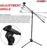 5 Core Foldable Tripod Microphone Stand - Universal Mic Mount and Height Adjustable from 36 to 65 Inch High w/ Extending Telescoping Boom Arm Up to 30