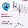 5 Core Foldable Tripod Microphone Stand - Universal Mic Mount and Height Adjustable from 36 to 65 Inch High w/ Extending Telescoping Boom Arm Up to 30