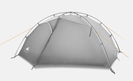 Double Layer Outdoor Camping Tent With Silicon Coating For Two People (Option: Offwhite)