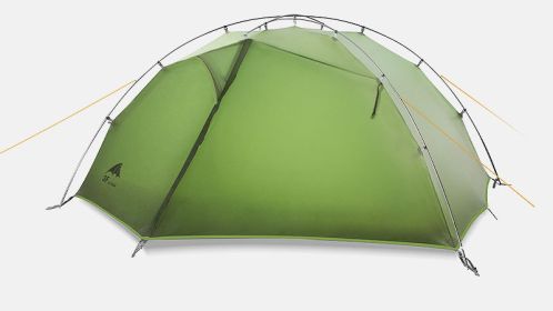 Double Layer Outdoor Camping Tent With Silicon Coating For Two People (Option: Dark Green)