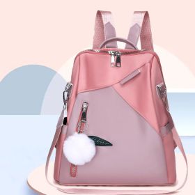 Women's Fashionable Oxford Cloth Backpack (Color: pink)