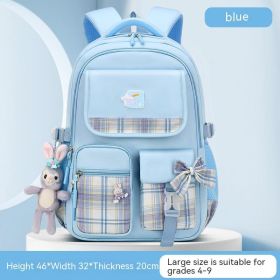 Children's Large Capacity Lightweight Cartoon Cute Backpack (Option: Blue Big)